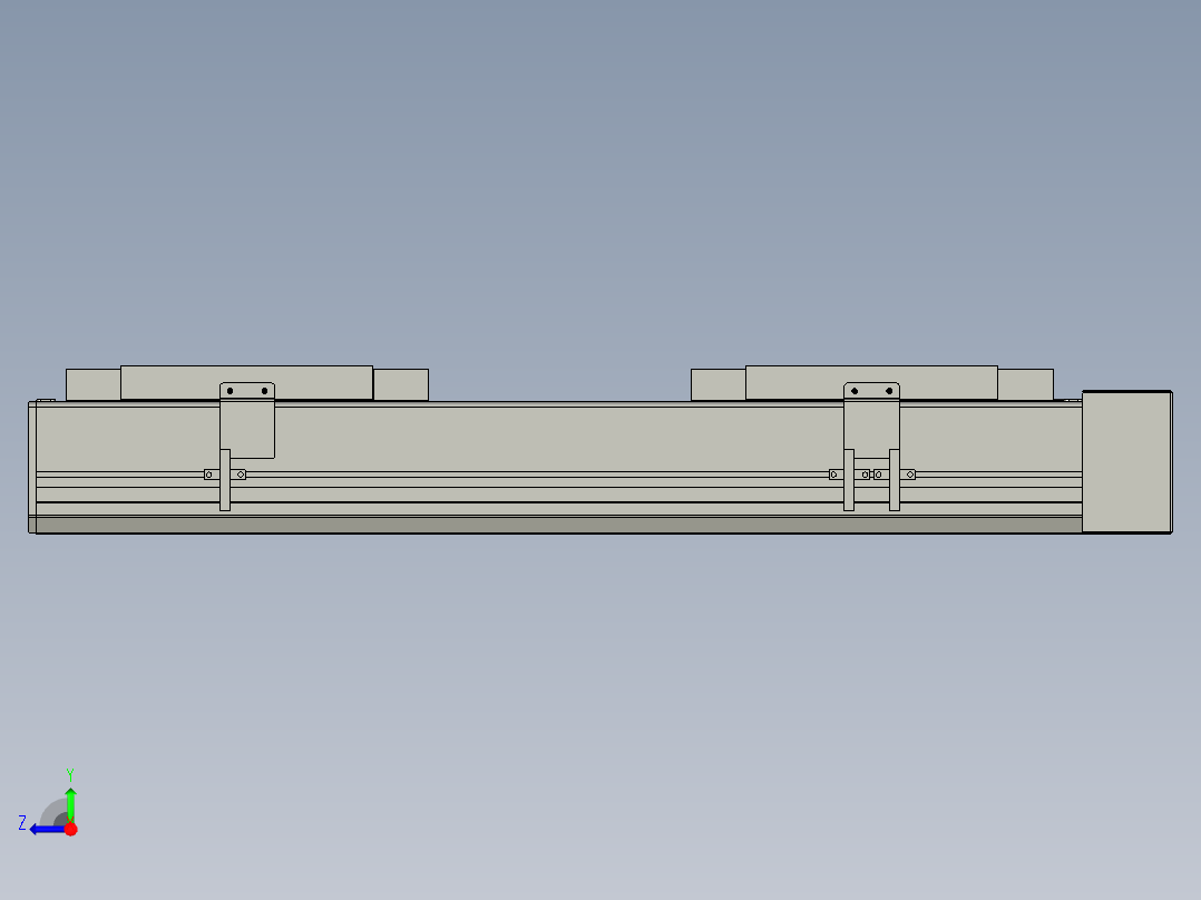 直线模组LHC17-S350-L设计图纸右视图