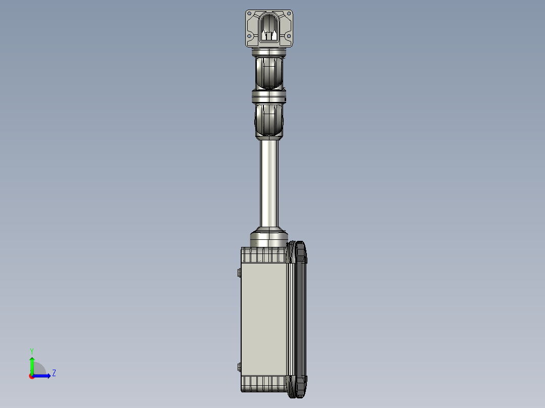 向上墙座+中间连接器+转角+箱体连接器+控制箱左视图