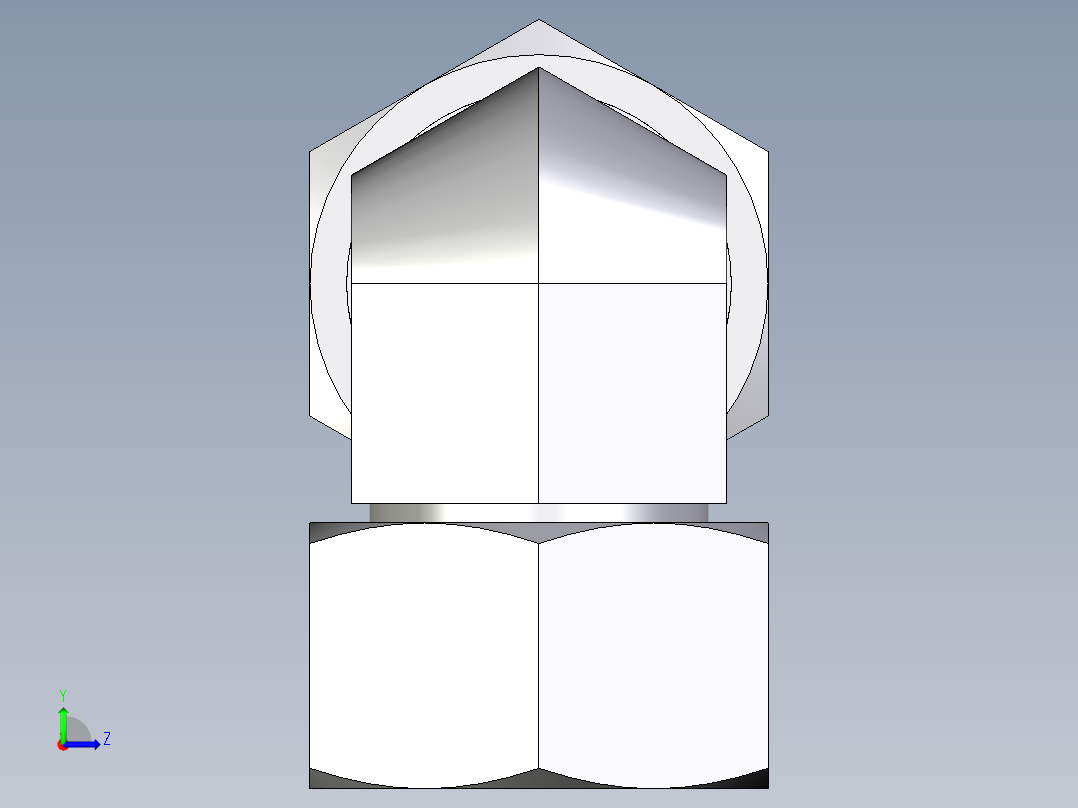 卡套式工业通用硬管接头EO_Swivel_nut_elbow_EW30ZSCF左视图