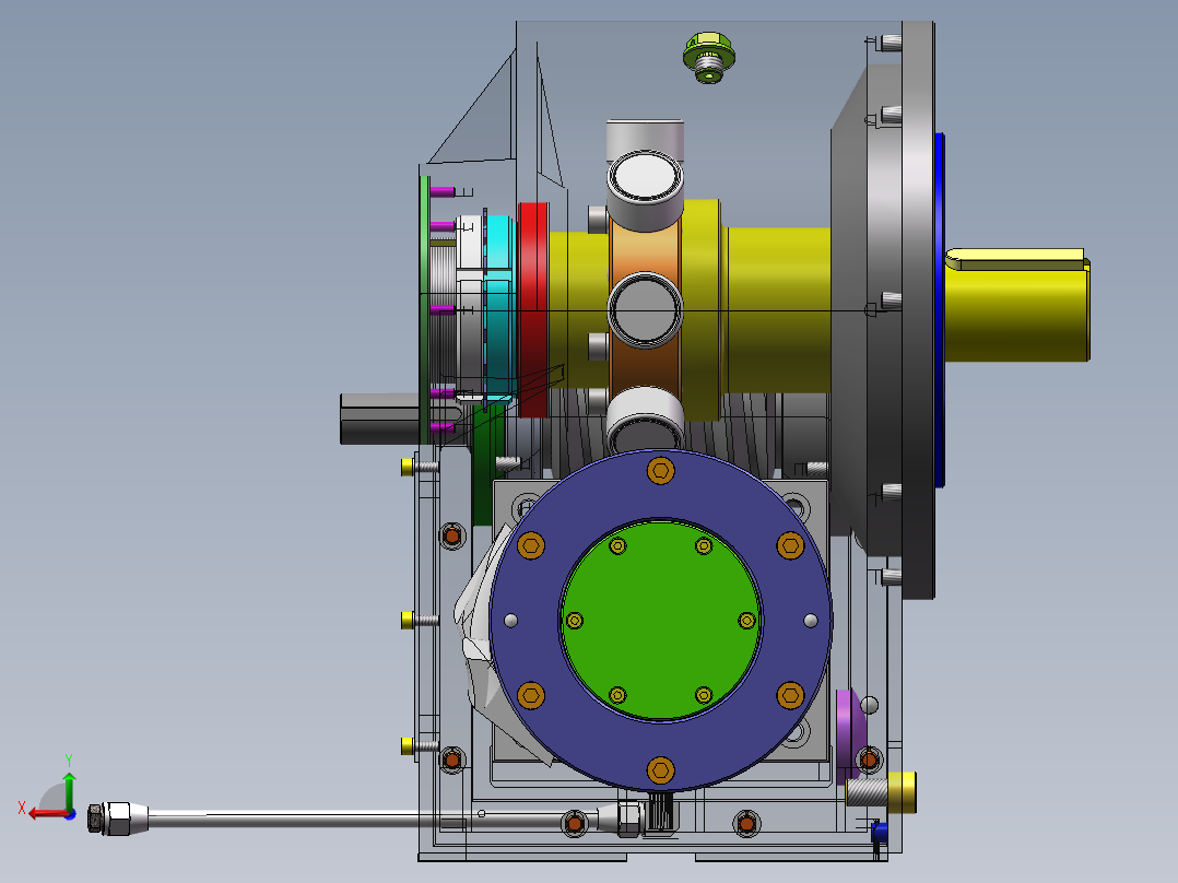 XL-曲面印刷机的间歇传动机构设计三维SW设计素材后视图