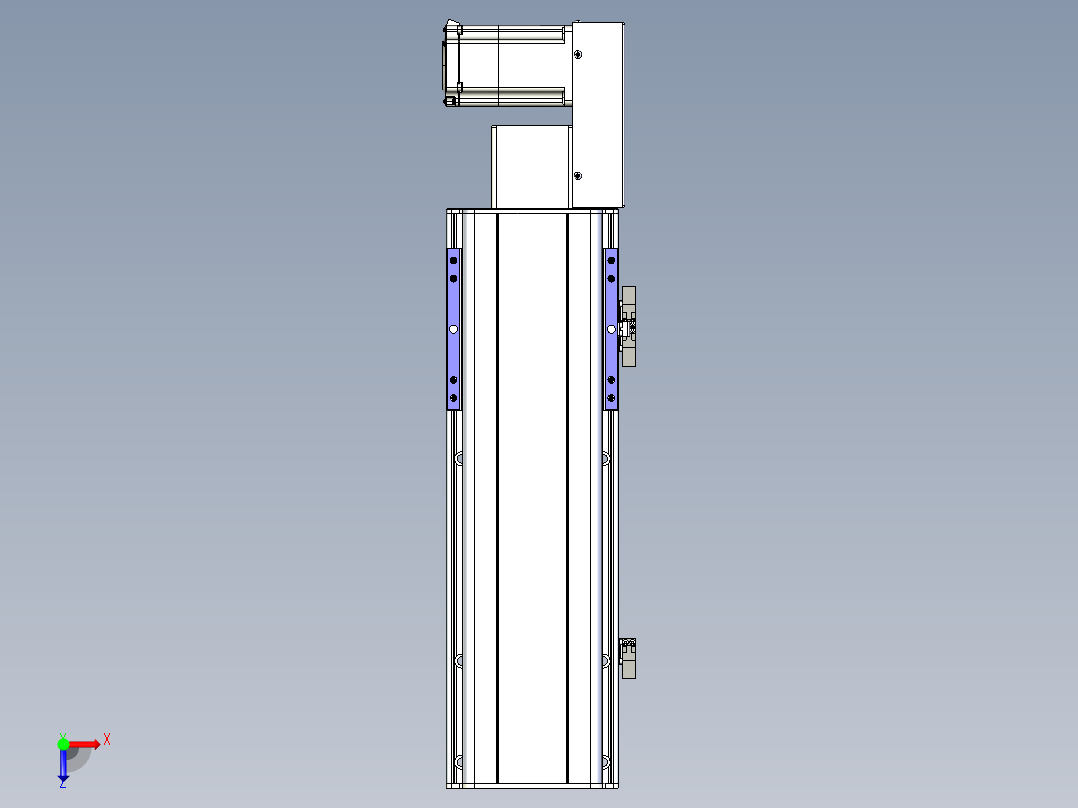 同步带滑台-半封闭B17H-L50-S300-R-P75-D3俯视图