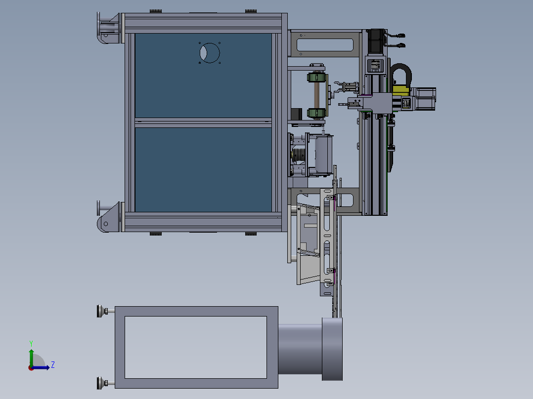 铜柱胶壳铁片组装机sw16可编辑左视图