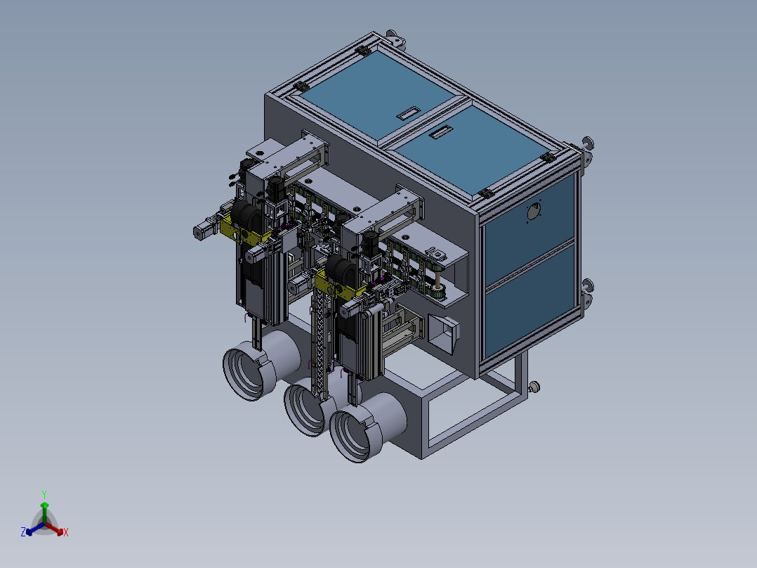 铜柱胶壳铁片组装机sw16可编辑正等轴测图