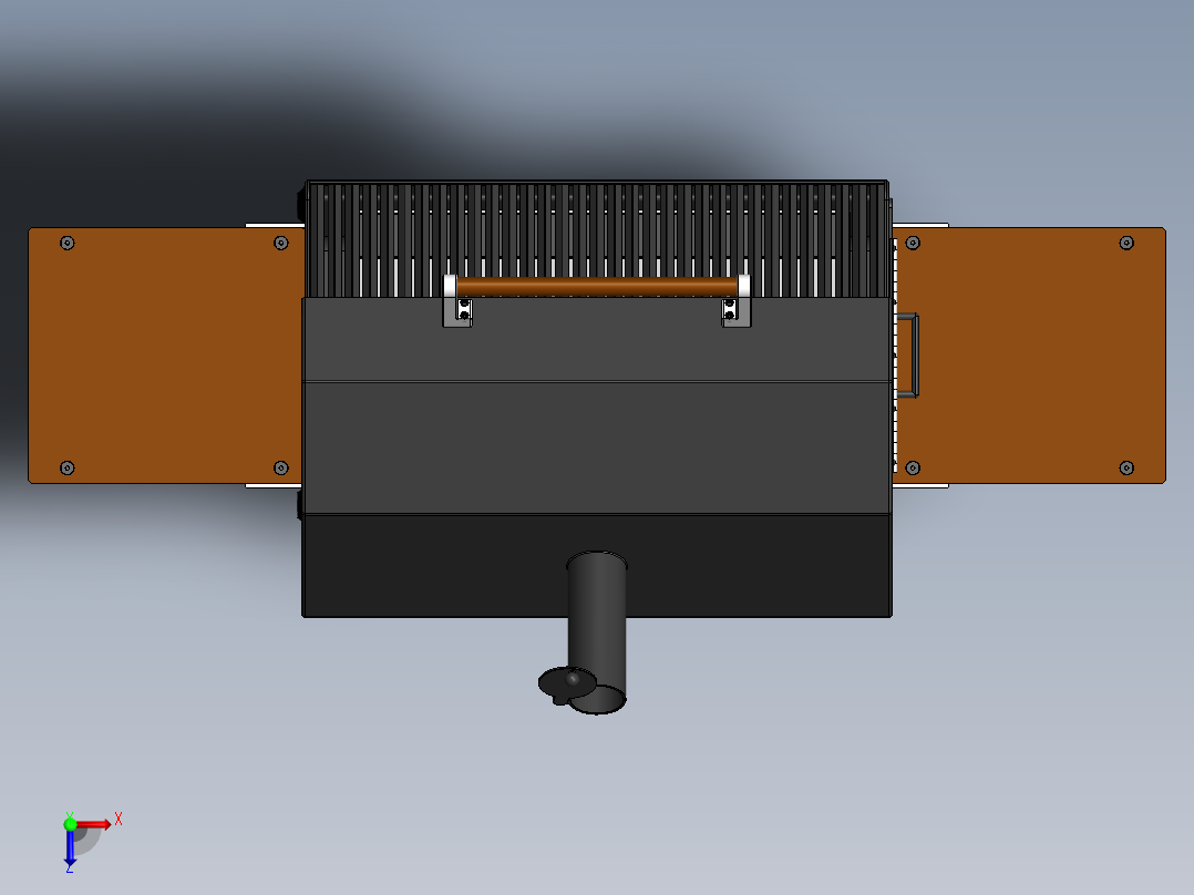 木炭烧烤架俯视图