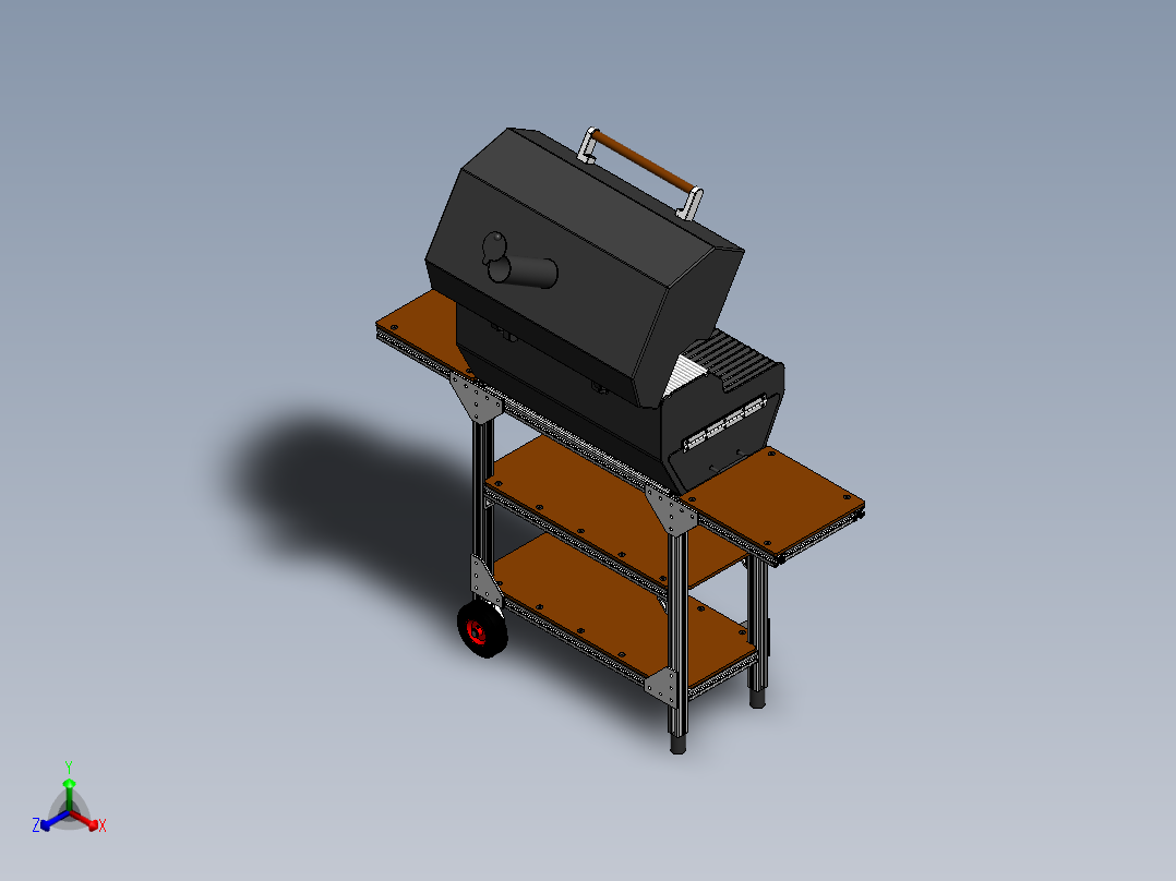 木炭烧烤架正等轴测图