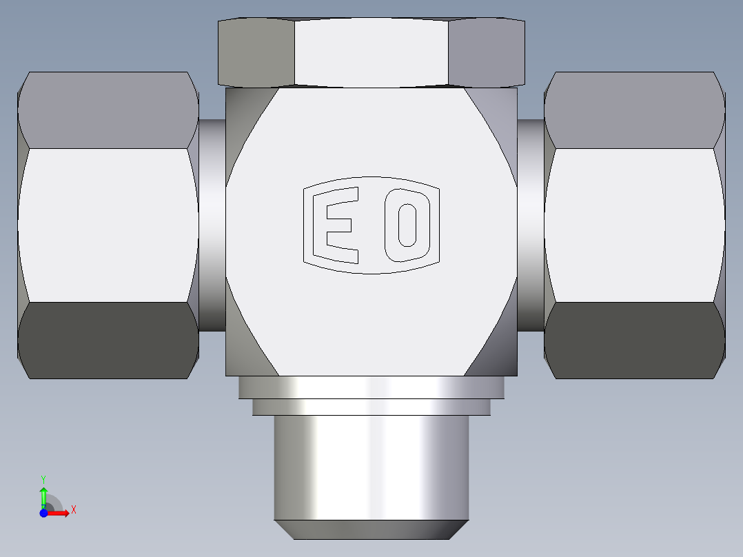 卡套式工业通用硬管接头EO_High_pressure_banjo_tee_TH16SMKDSCF前视图