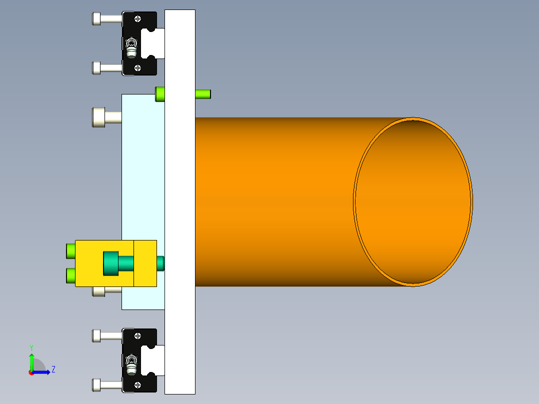 注塑机料罐滑台左视图