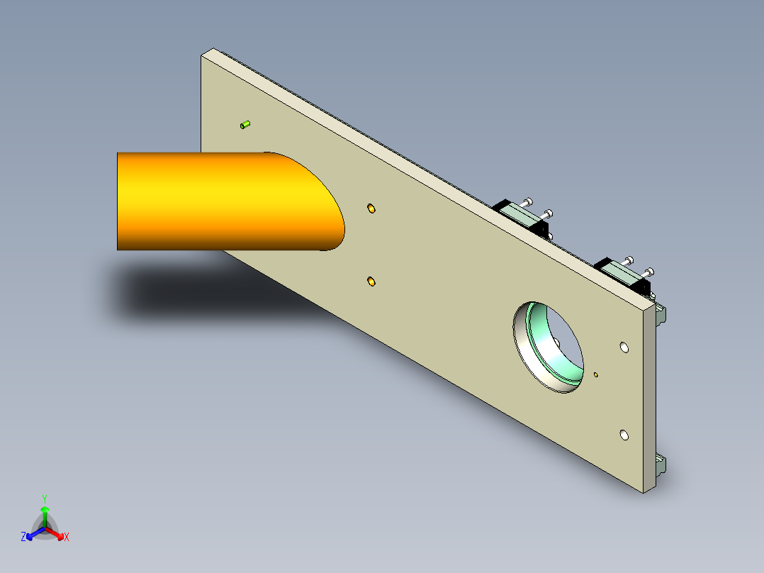 注塑机料罐滑台正等轴测图