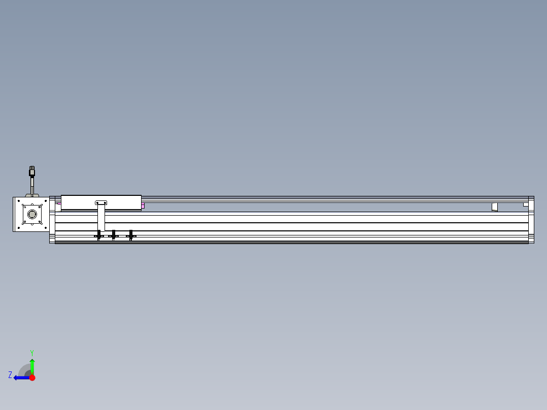 东锦同步带传动-直线滑台模组DH210B-L150-S900-BL-P750W-C3右视图