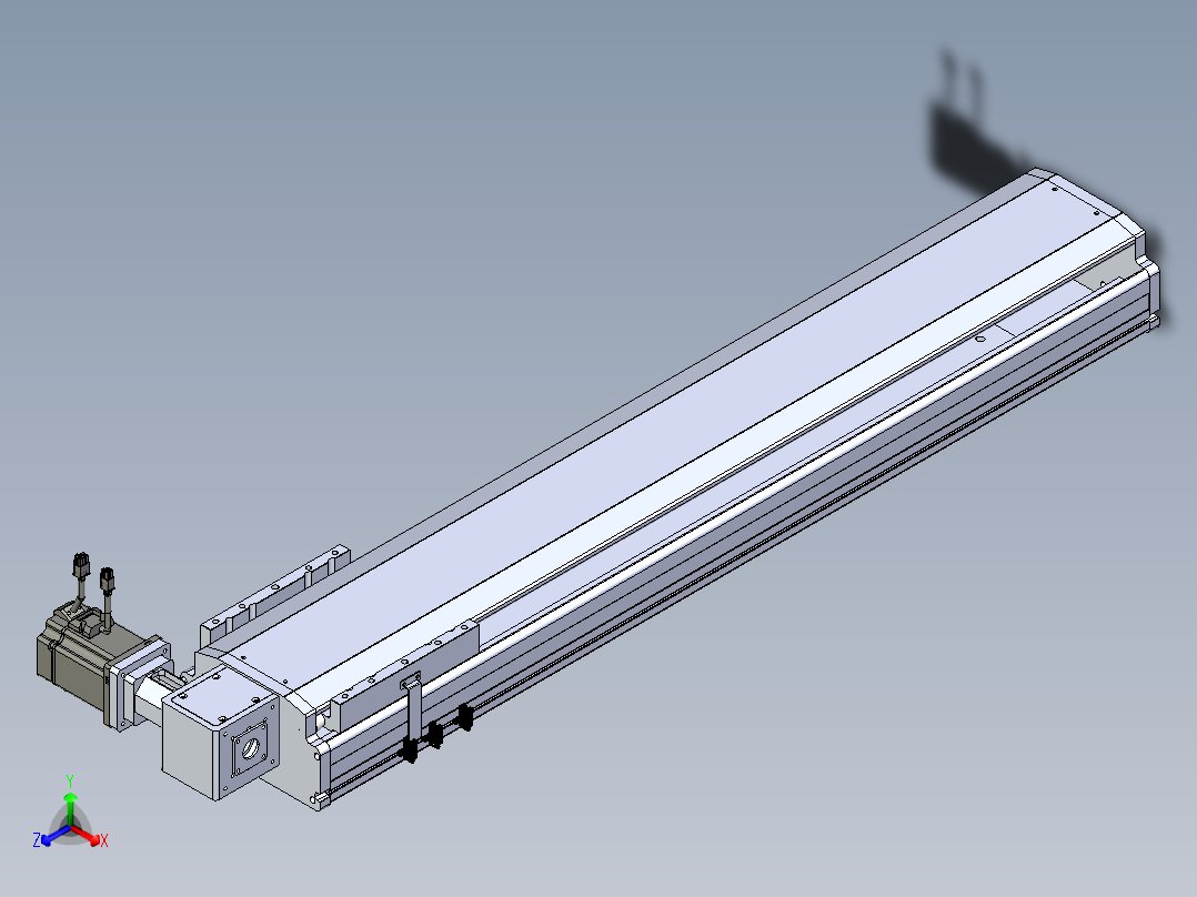 东锦同步带传动-直线滑台模组DH210B-L150-S900-BL-P750W-C3正等轴测图