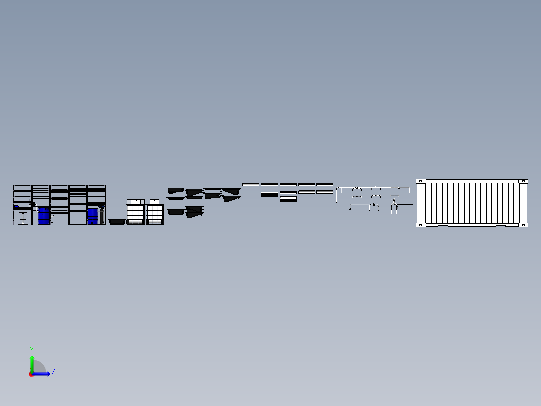 移动水产养殖集装箱左视图