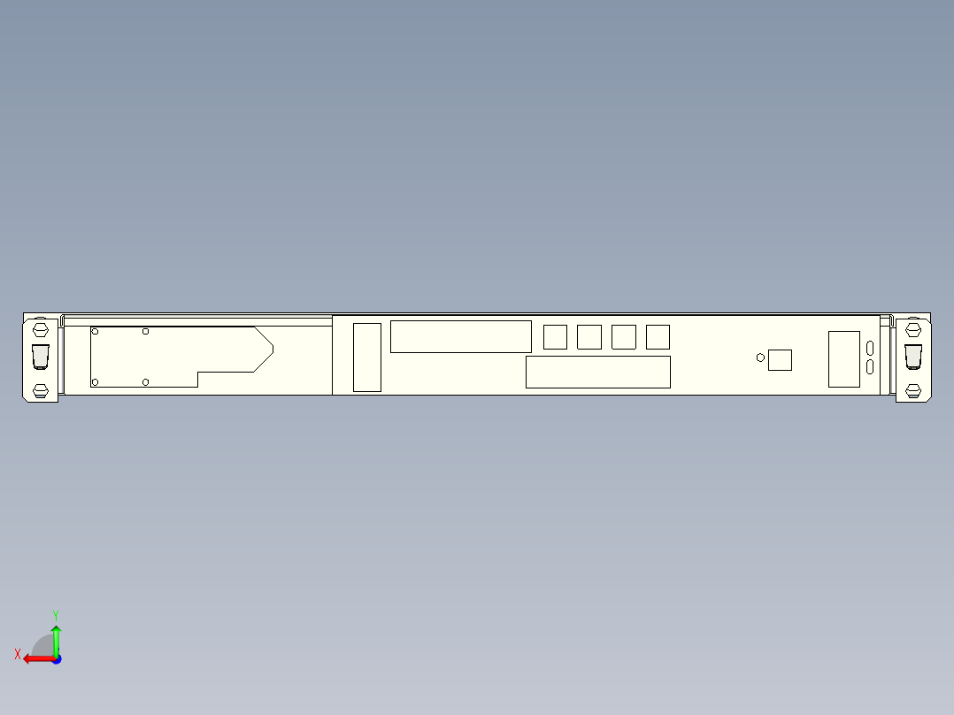 Rittal-1U工控机消防用-7338.321后视图