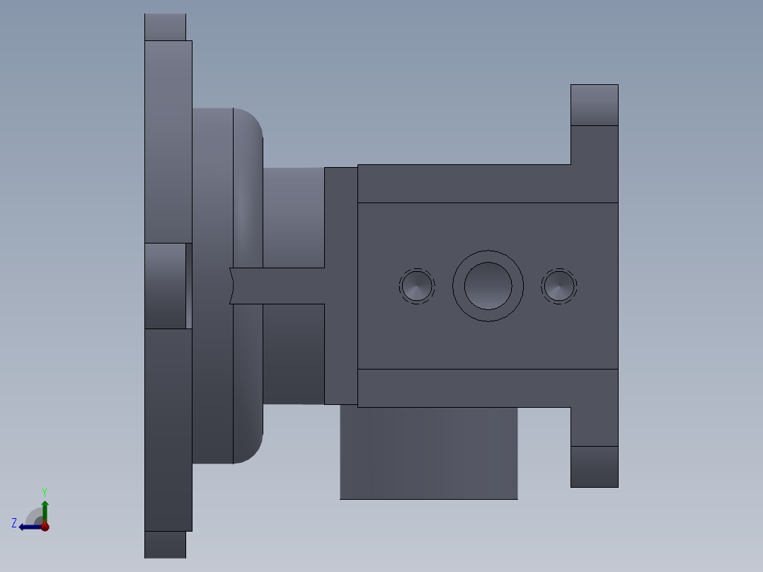 A7V型泵缸体加工工艺及铣顶面夹具设计右视图