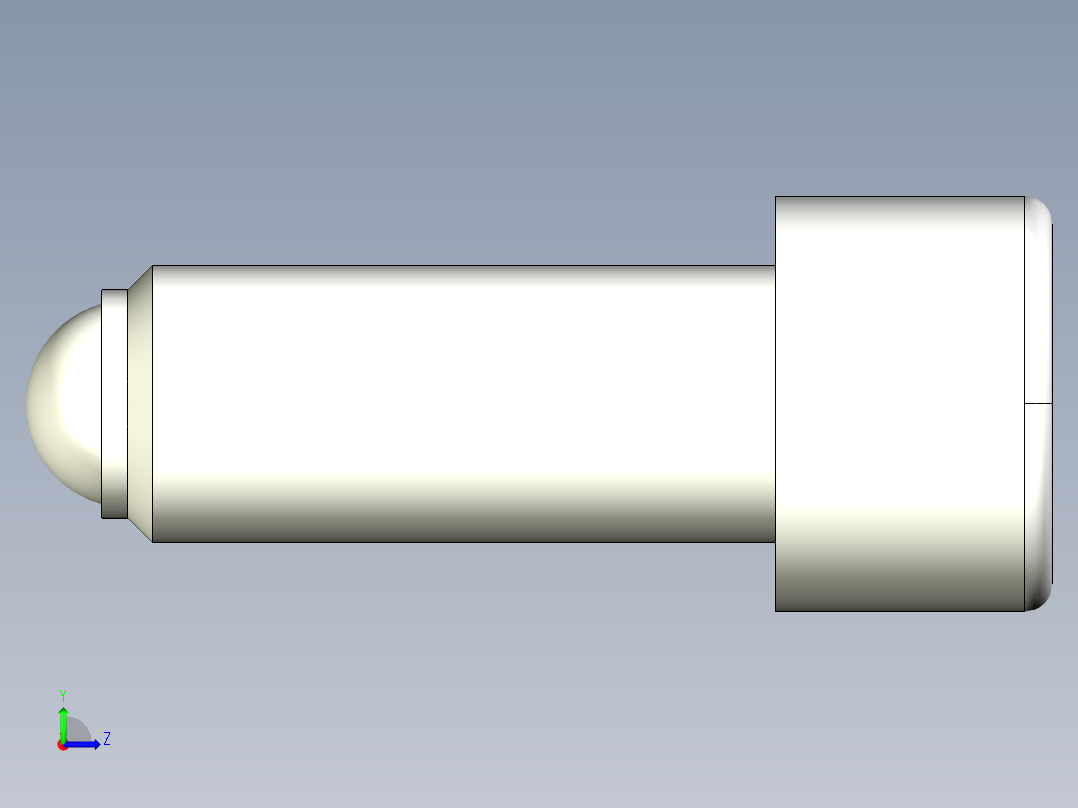 全圓定位珠螺絲(有頭)2271-3D多系列多零件图纸模型左视图
