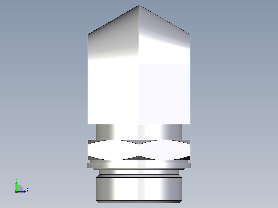 卡套式工业通用硬管接头EO_Adjustable_Locknut_elbow_WEE30ZSMCF左视图