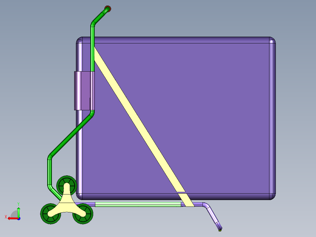 行李手拉机场箱包车后视图