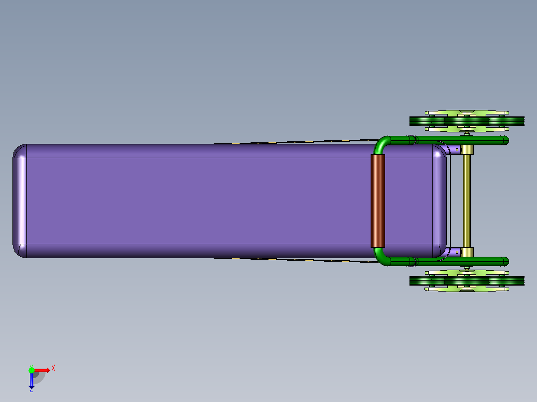行李手拉机场箱包车俯视图