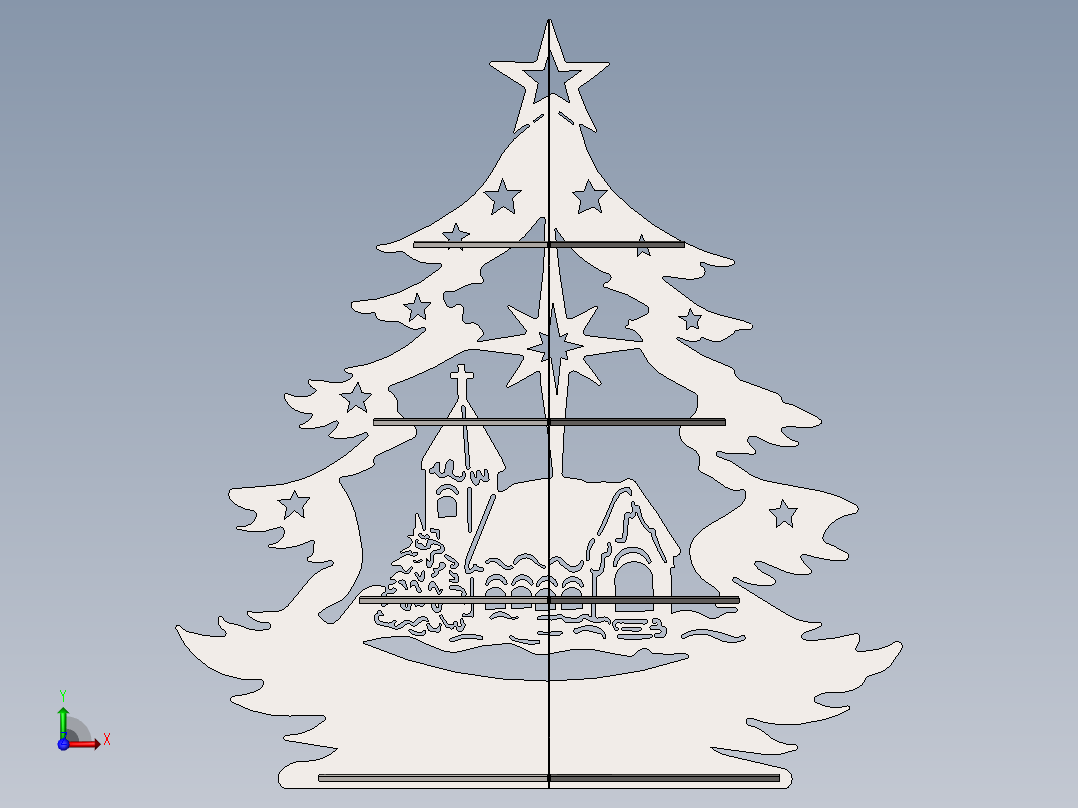 立体拼图、激光切割、线切割图纸(14)前视图
