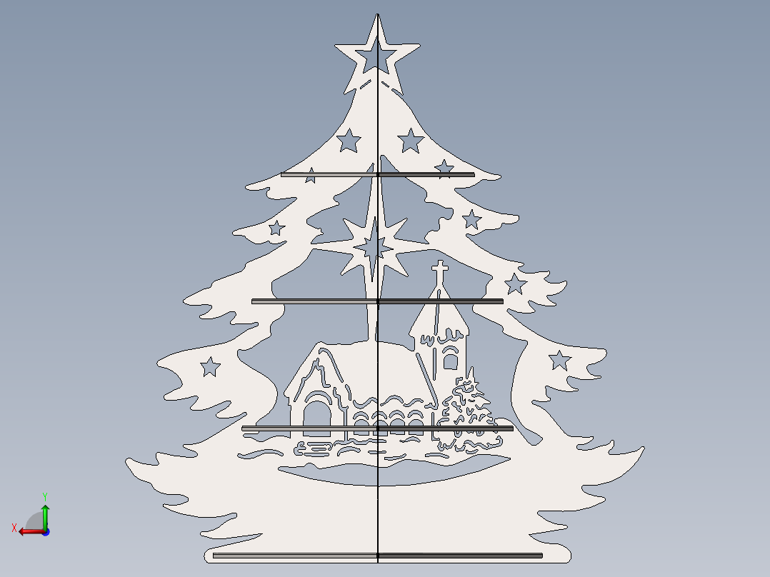 立体拼图、激光切割、线切割图纸(14)后视图