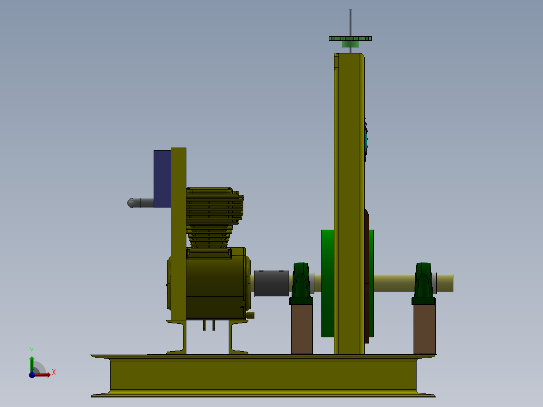 乙炔气发电机组试验台3D模型图纸 Solidworks设计前视图
