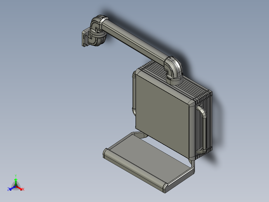 悬臂控制操控箱键盘支架-A1-墙座+90度箱体连接器