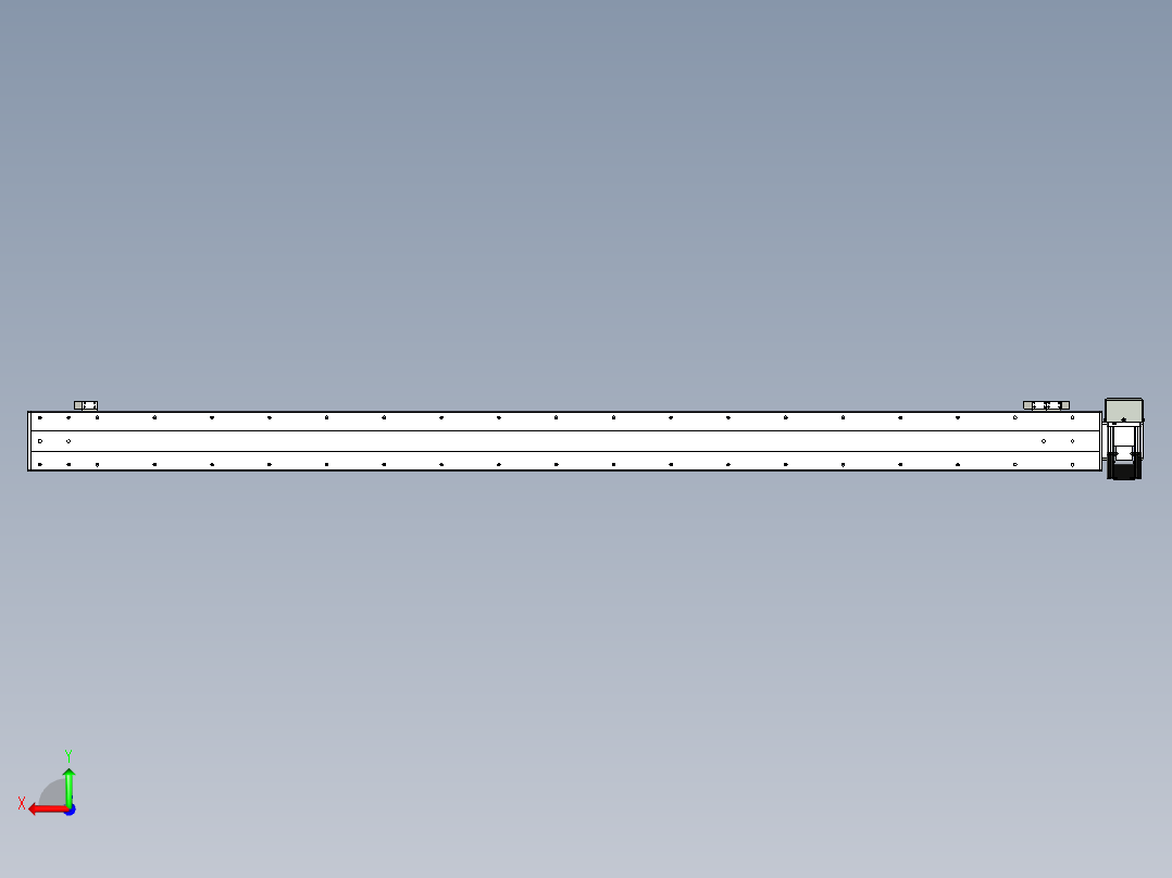 同步带滑台-半封闭B10H-L45-S1650-RD-P40-D3后视图