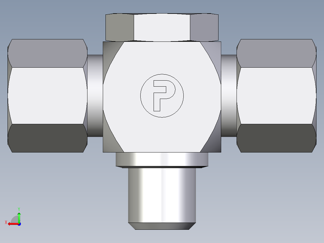 卡套式工业通用硬管接头EO_High_pressure_banjo_tee_TH10ZLRCF后视图