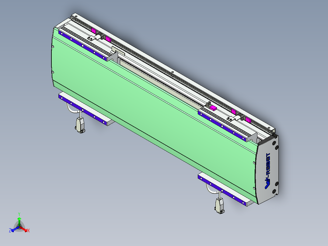 威洛博VL系列直线电机模组-2VL22H3-S350正等轴测图