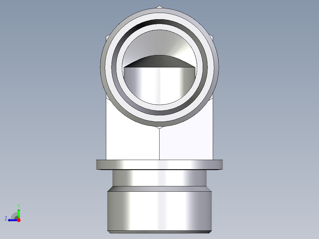 卡套式工业通用硬管接头EO_Male_stud_elbow_WE22LRCFX右视图
