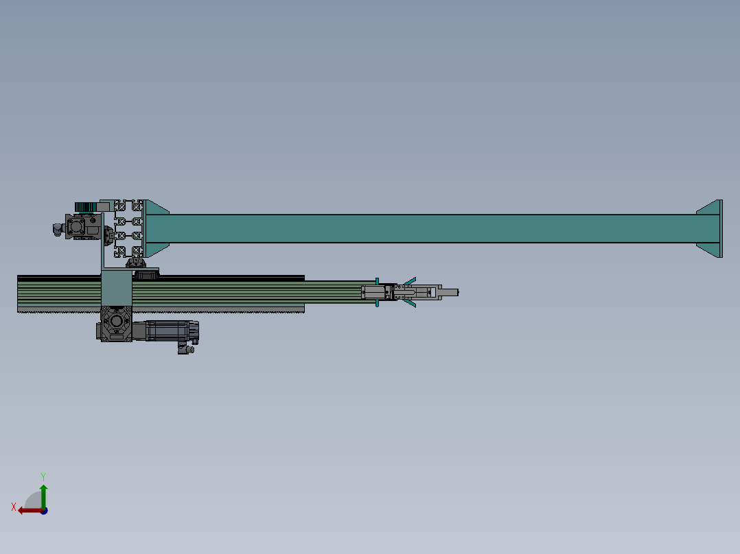 2轴齿轮齿条桁架机械手后视图