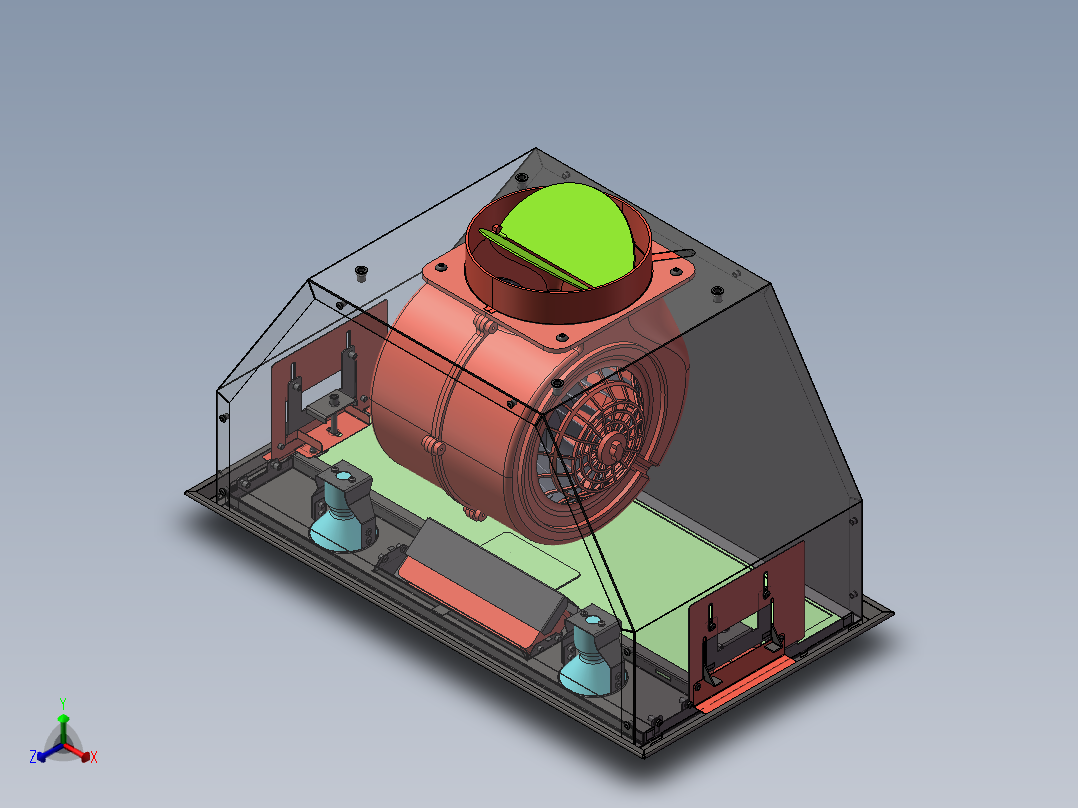 一体式抽油烟机模型sw18可编辑正等轴测图