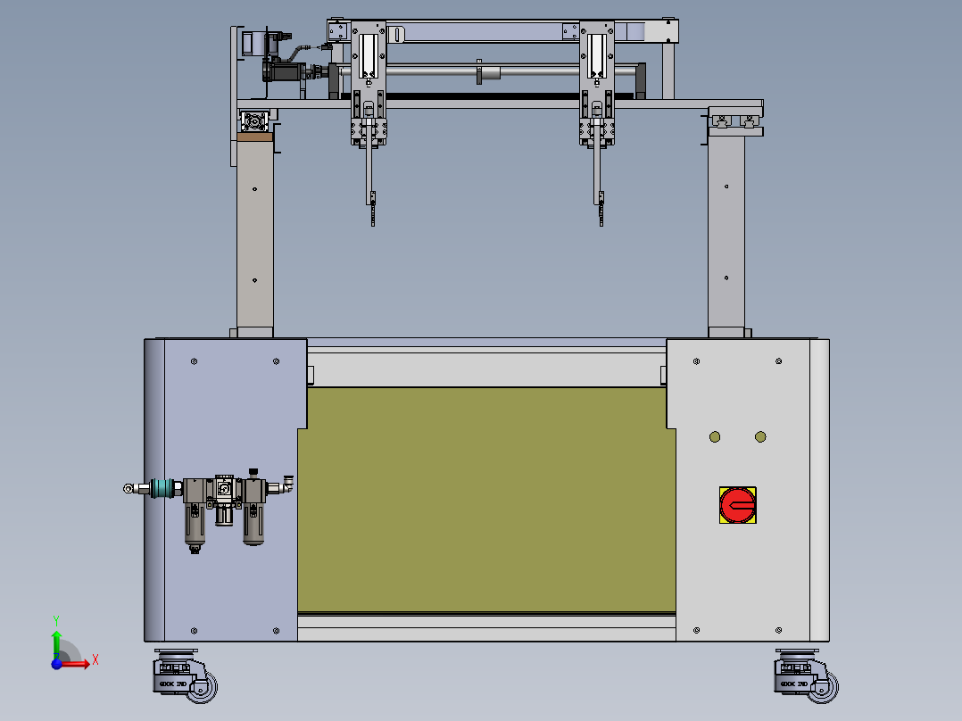双轴龙门架两轴等距移载机sw18可编辑前视图