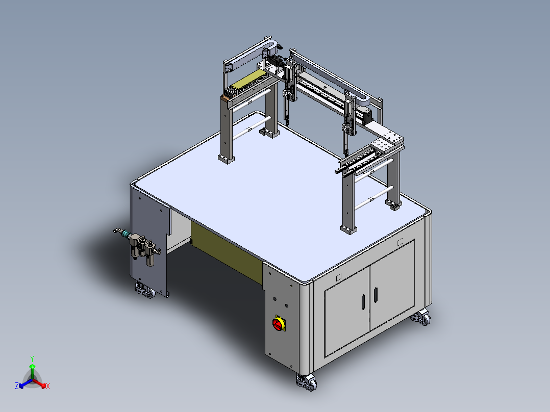双轴龙门架两轴等距移载机sw18可编辑正等轴测图