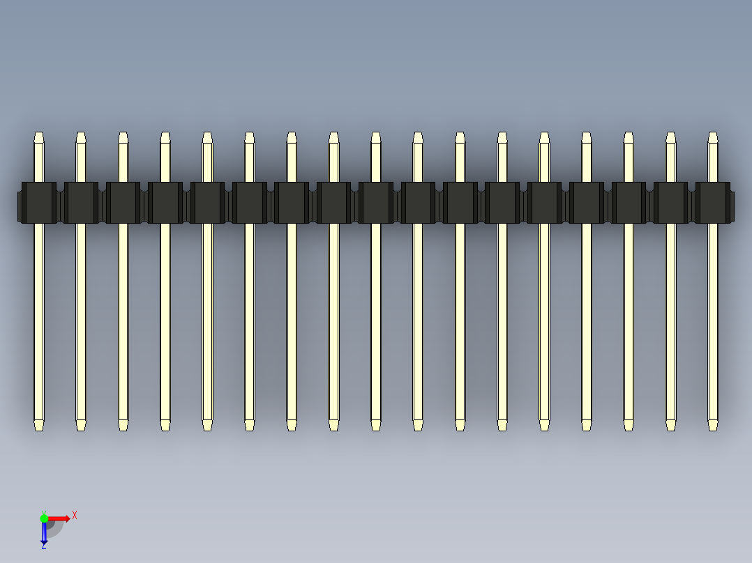 彩色公头100mil（2.54mm）系列-DS1021_black_1x17p_100mil_Type5_rev1.0俯视图
