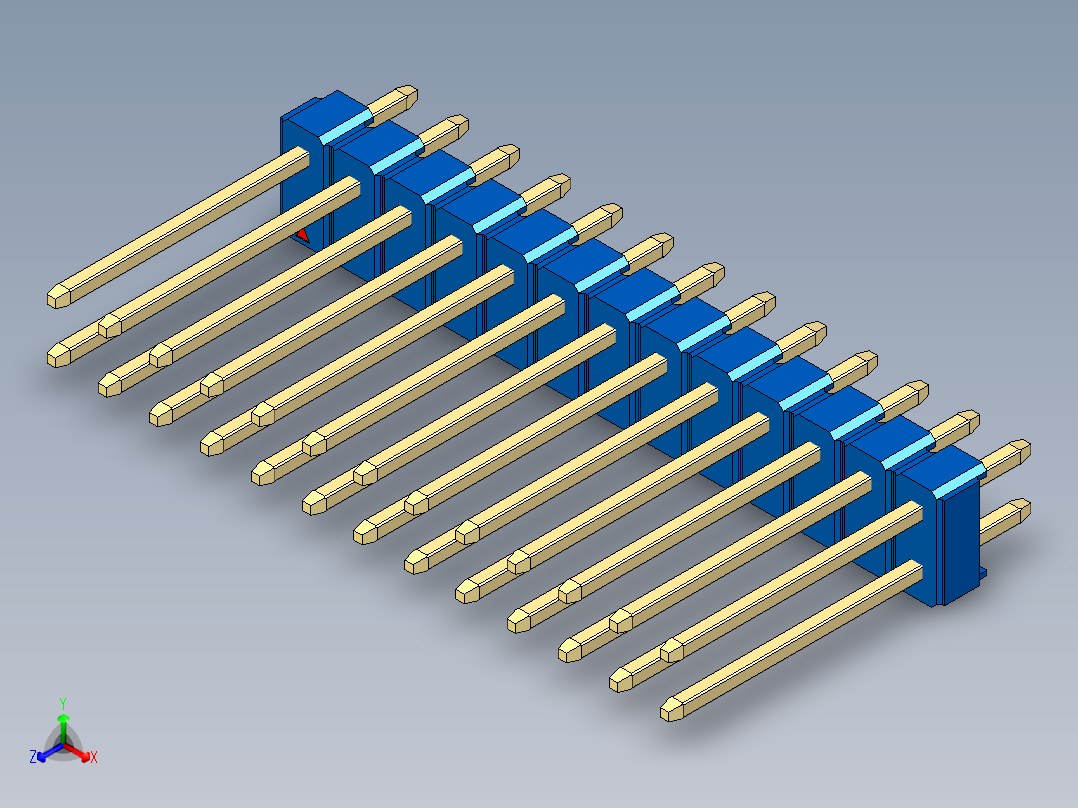 彩色公头100mil（2.54mm）系列-DS1021_blue_2x13p_100mil_Type5_rev1.0