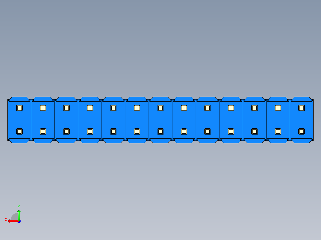 彩色公头100mil（2.54mm）系列-DS1021_blue_2x13p_100mil_Type5_rev1.0后视图