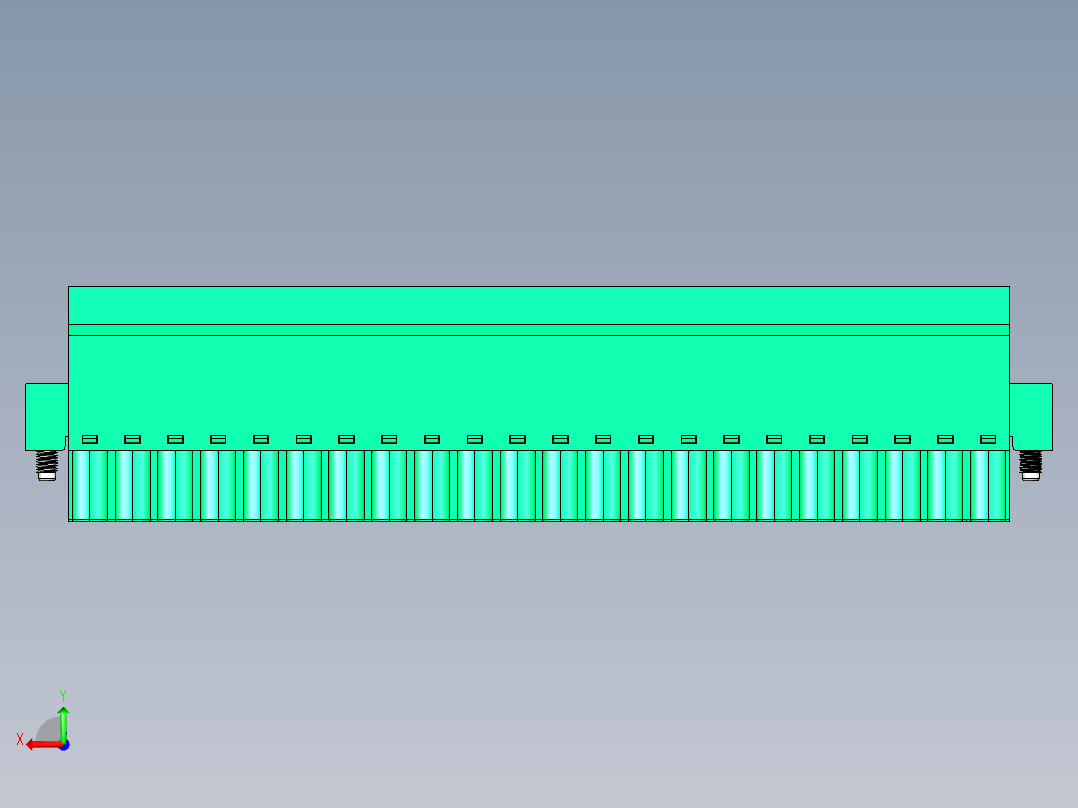 DEGSON 2EDG（M） 系列 5.0mm 螺丝锁紧可插拔接线端子组-2EDGKCM-5.0-22P-14-00AH后视图