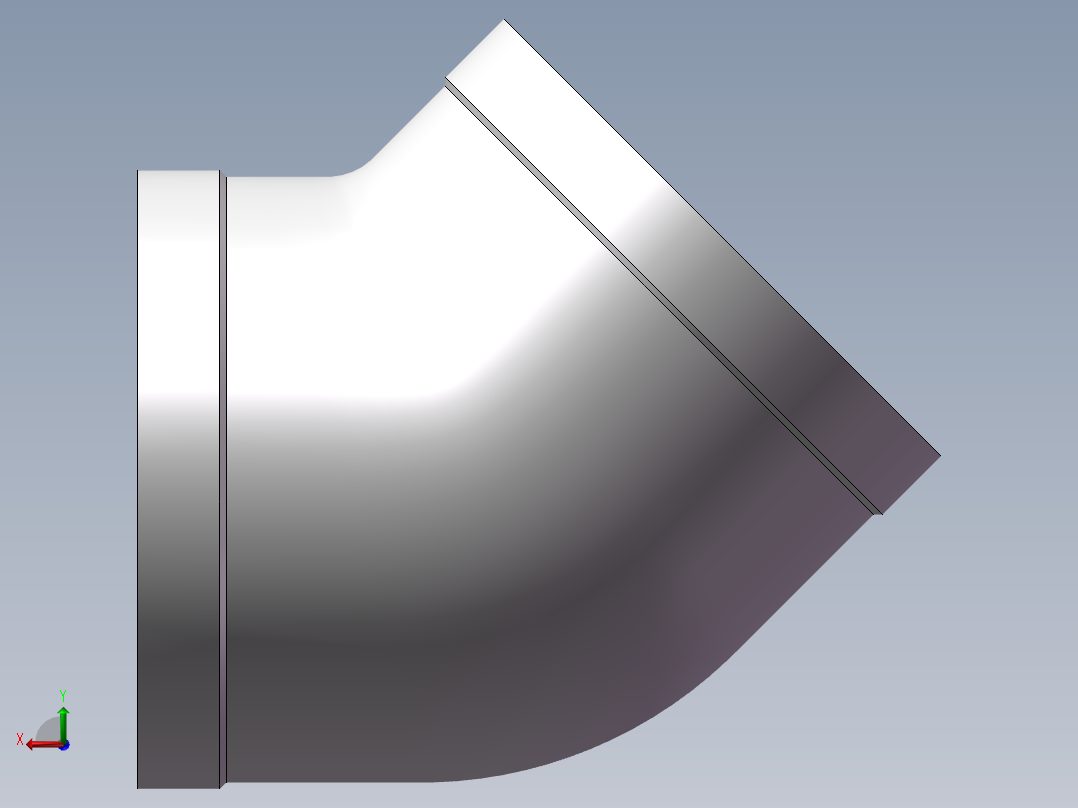 弯头-45°等径 DN80后视图