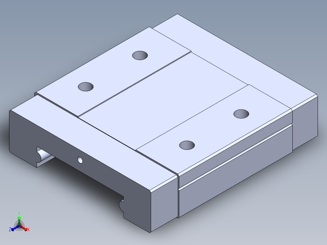 上银直线滑轨-MGW12C 滑块正等轴测图
