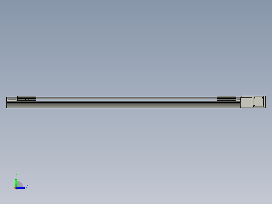 直线模组LHB17-L40-S1600-BR设计图纸左视图