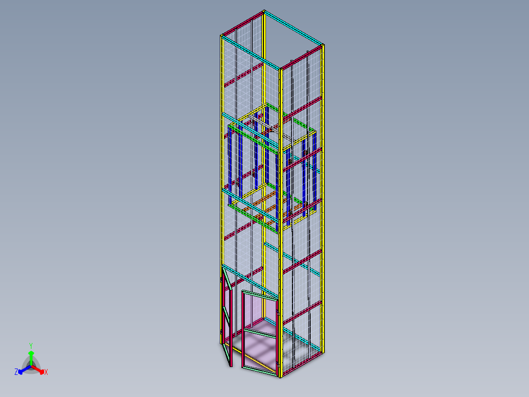 电梯升降机结构2正等轴测图