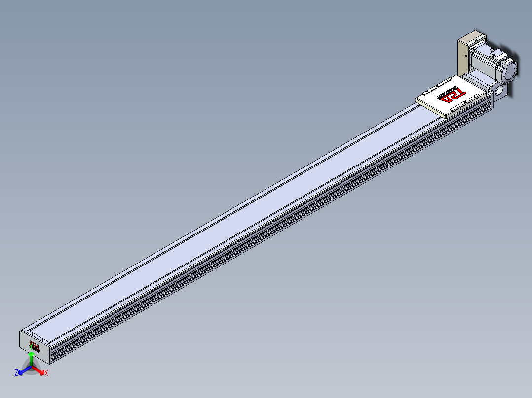 同步带全封闭直线模组TPA-HCB-110D-90-L1400-RU-Y-P40-N3正等轴测图