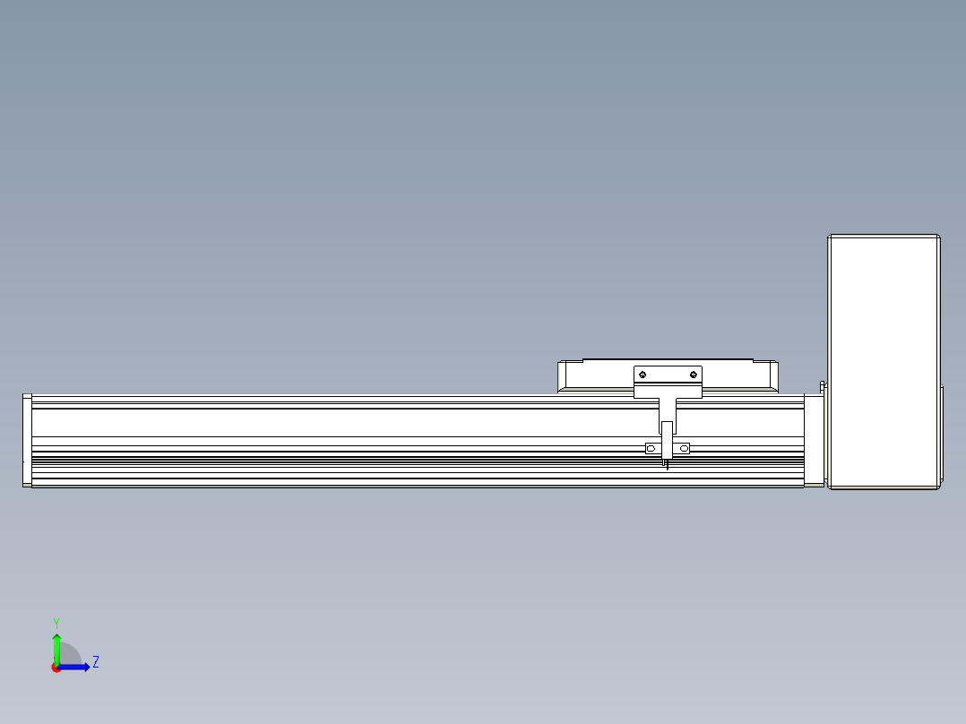 同步带全封闭直线模组TPA-HCB-105D-90-L250-LU-Y-P20-N3左视图