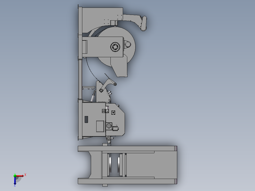 NC伺服三合一冲床钢带送料机俯视图