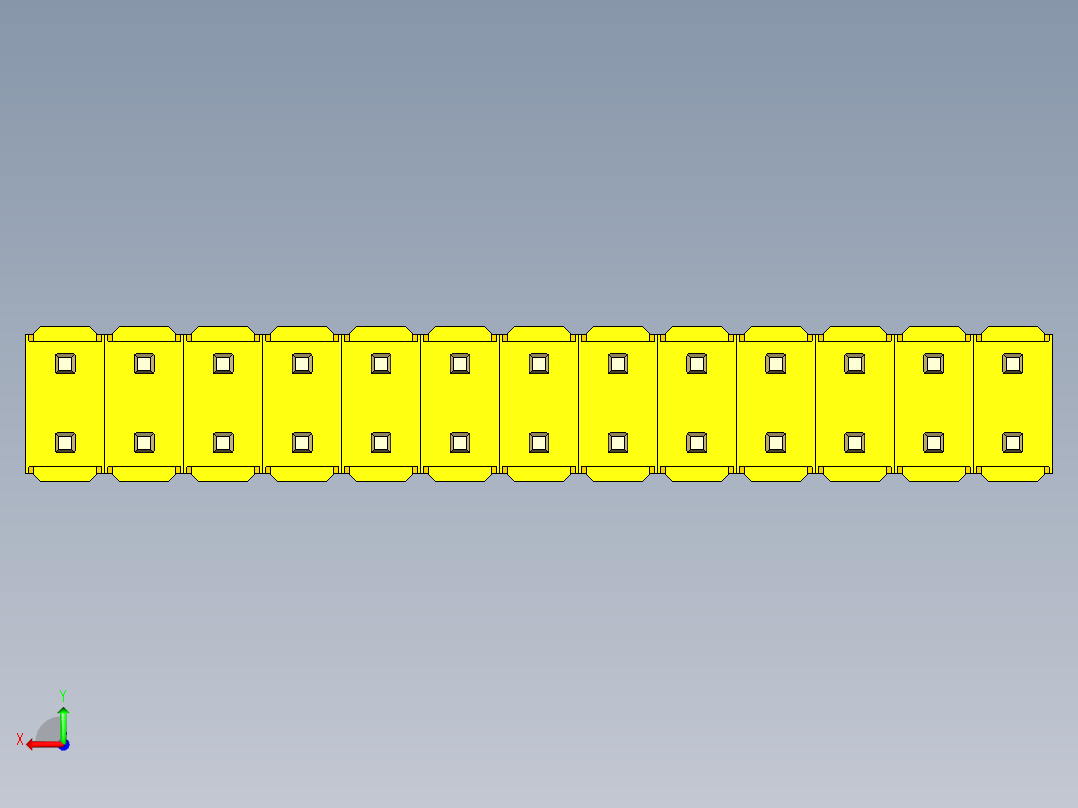 彩色公头100mil（2.54mm）系列-DS1021_yellow_2x13p_100mil_Type5_rev1.0后视图