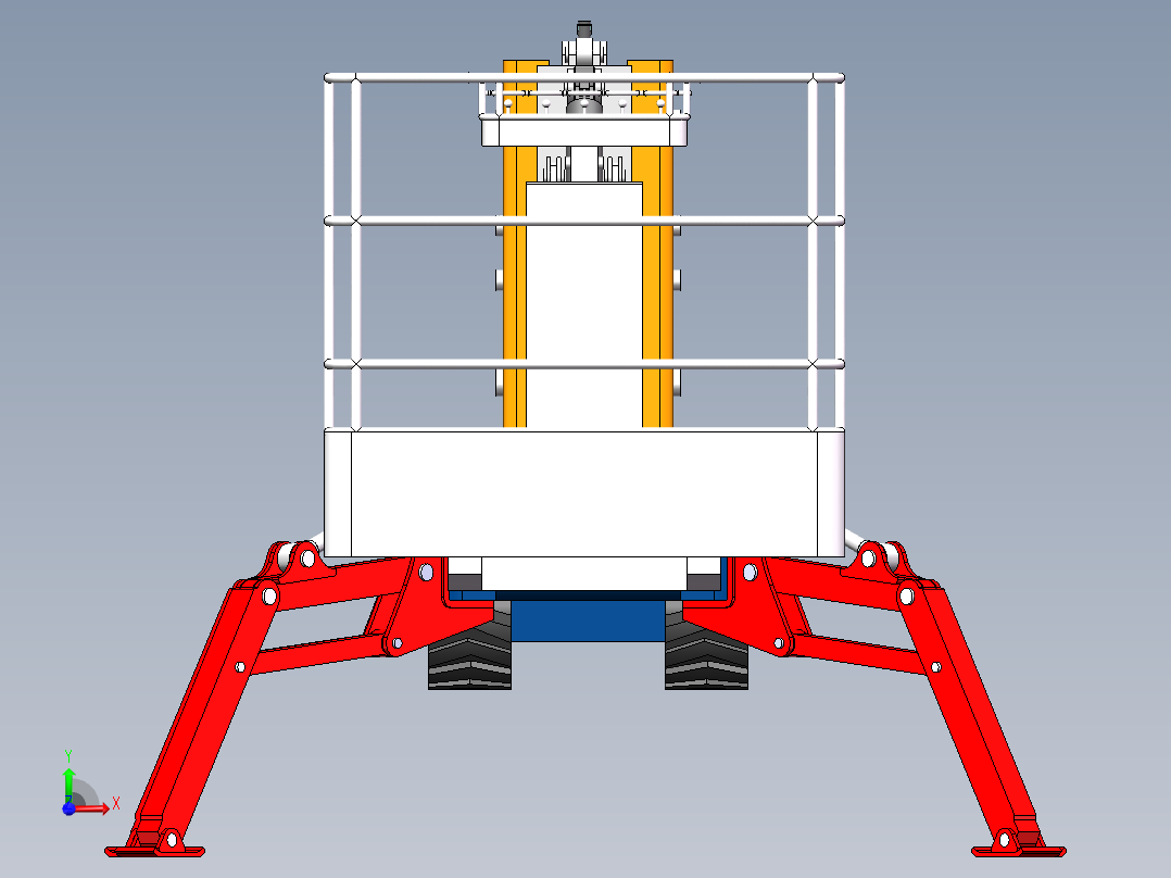 伸缩折叠臂高空作业车前视图