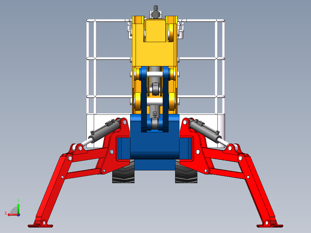 伸缩折叠臂高空作业车后视图