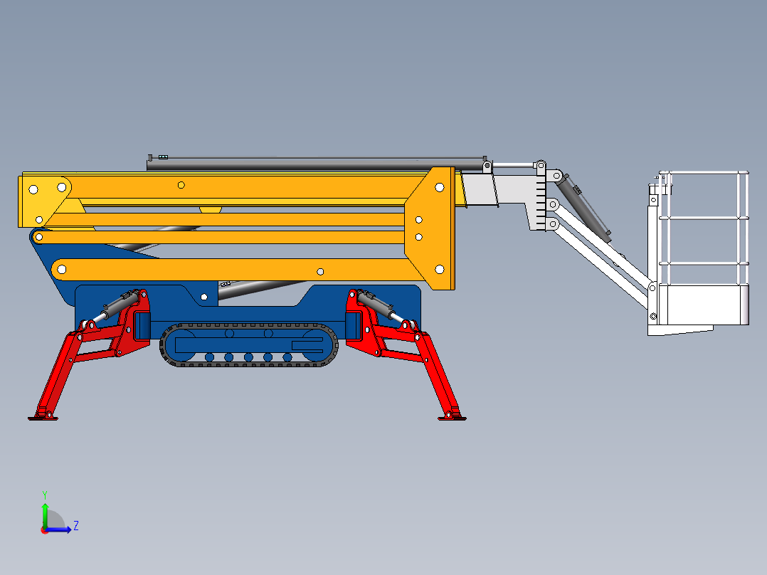 伸缩折叠臂高空作业车左视图