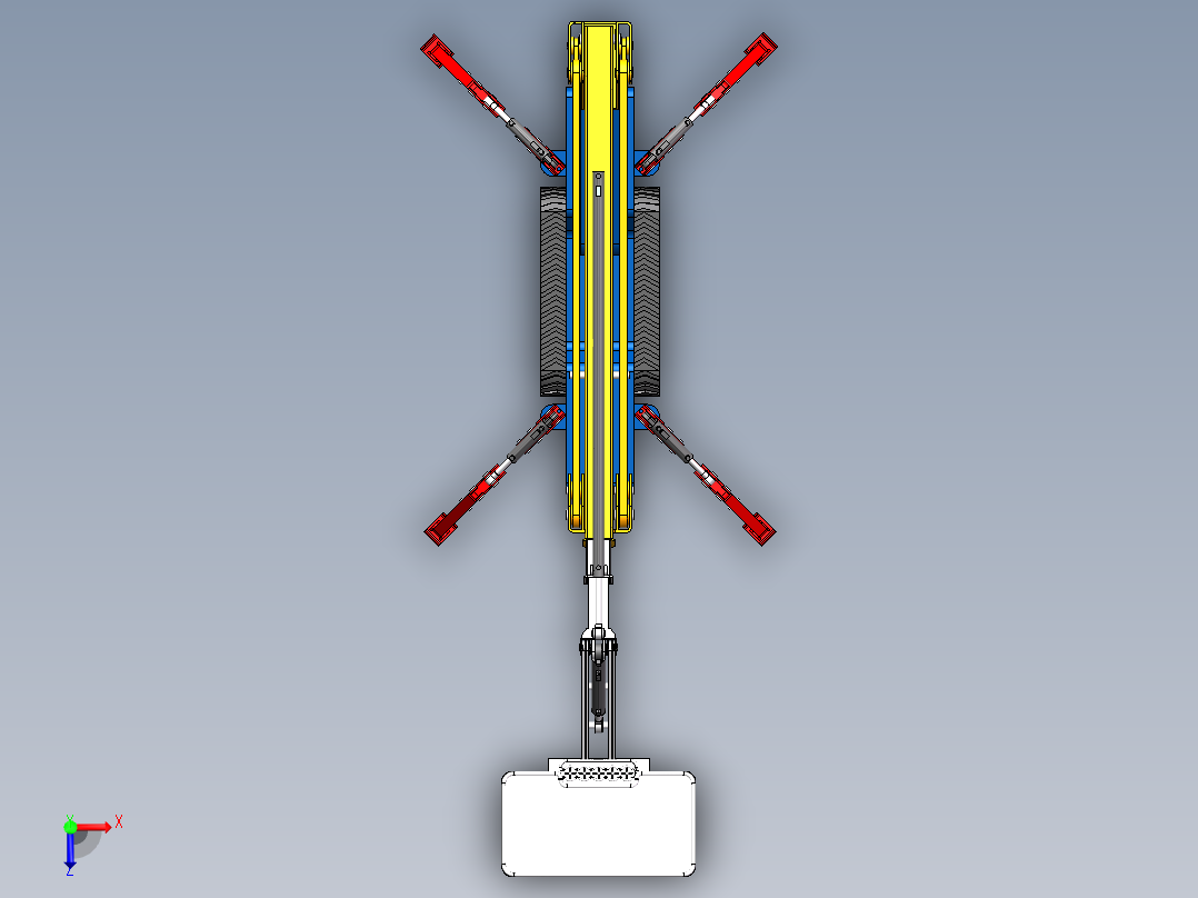 伸缩折叠臂高空作业车俯视图