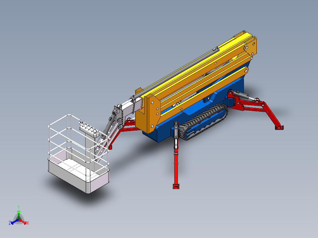 伸缩折叠臂高空作业车正等轴测图
